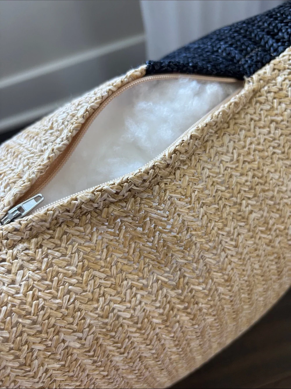 At Home Outdoor fade resistant, natural fiber, polyester fill, square 2 tone